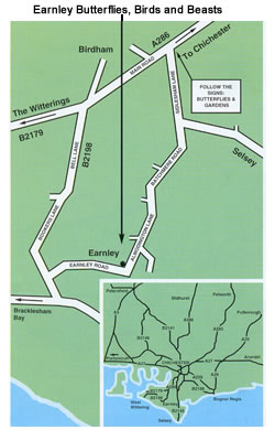 Map to Earnley Butterlies, Birds and Beasts